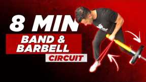The BEST 8 Minute Resistance Band & Landmine Barbell Circuit Workout
