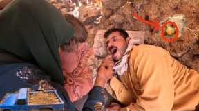 Nomadic father's toothache. 😱  Medicine of the nomads, food of the mother of the nomads😋🥰Part28,2023