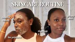 MY MORNING SKINCARE ROUTINE | glowy + glassy skin, what I use for acne prone skin, skin supplements