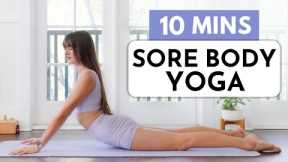 10 Min Easy Sore Body Yoga Stretches for Sore Muscles & Tension Relief