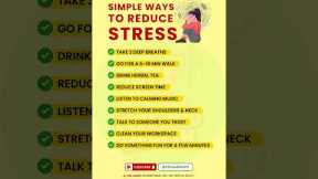 ✅Reduce Stress Simply | Easy Daily Tips